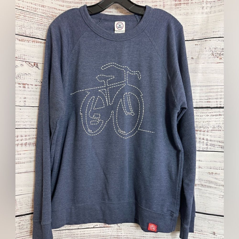 Delta airlines sweatshirt Adult size XL crew neck Blue bicycle Cotton Blend‎